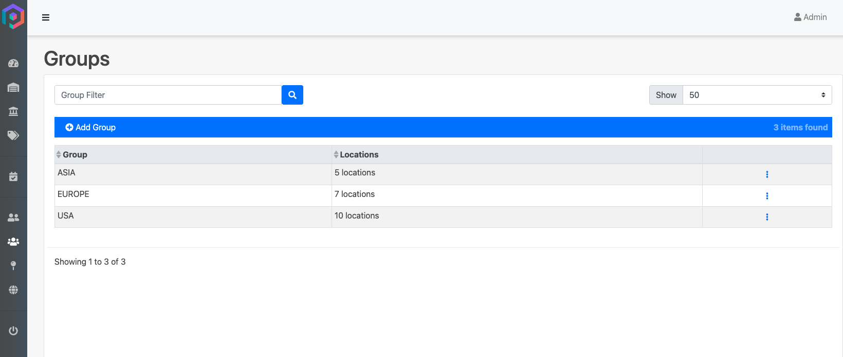 Groups Management Page