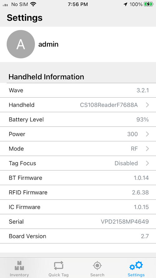 Handheld Settings