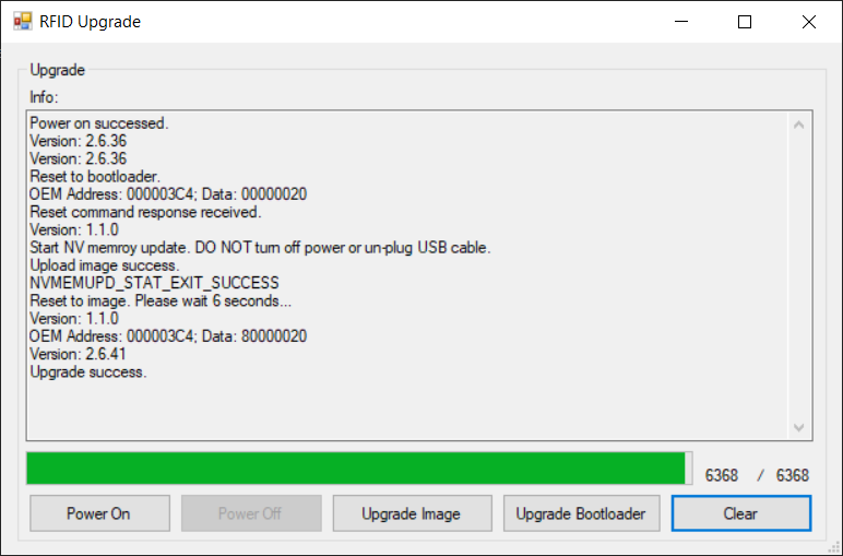 RFID Upgrade Completed
